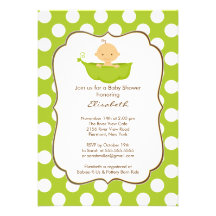 Baby in a Pea Pod Boy Baby Shower Invitation