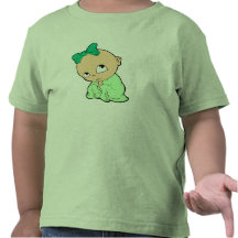 Baby in green with bow shirt