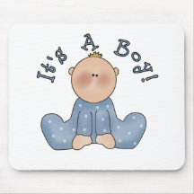 Baby in Sleeper It's a Boy Mouse Pads