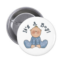 Baby in Sleeper It's a Boy Pinback Button