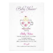 Baby in Tea Cup Baby Shower Invitations
