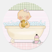 Baby In The Bath: Envelope Seals Stickers