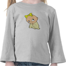 baby in yellow with bow t-shirts