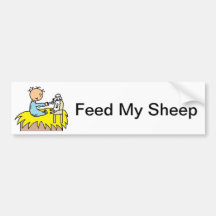 Baby Jesus Feeding His Sheep Bumper Sticker