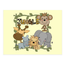 Baby Jungle Animals Tshirts and Gifts Postcards
