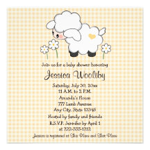 Baby Lamb Baby Shower Invitations Gender Neutral