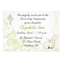 Baby Lamb Religious Invitation