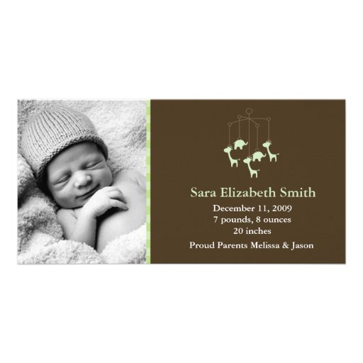 Baby Mobile Birth Announcements Picture Card