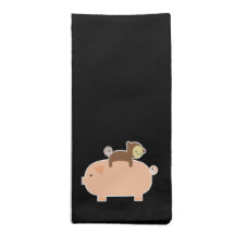 Baby Monkey Riding a Pig Napkins