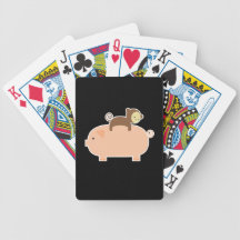 Baby Monkey Riding Backwards on a Pig Card Deck