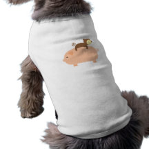 Baby Monkey Riding on a Pig Dog Shirt