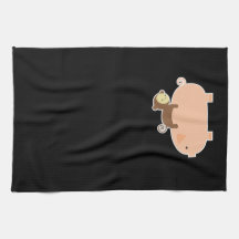 Baby Monkey Riding on a Pig Hand Towel