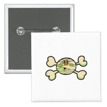 baby mummy Skull Crossbones Pinback Button