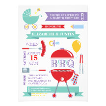 Baby Neutral - Modern BBQ Shower Invitation