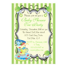 Baby Neutral Shower Victorian Tea Party Invitation