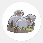 Baby Owls Round Sticker