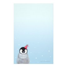 Baby Penguin in a Party Hat Kids Stationery