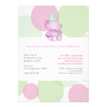Baby Pink Elephant 1st Birthday Party Invite invitations