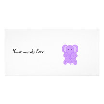 Baby purple elephant photo card