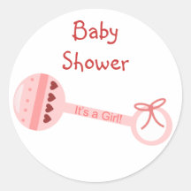 Baby Rattle Pink Stickers