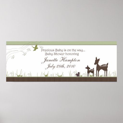 Baby Shower Banner with Deer Poster