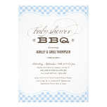 Baby Shower BBQ Invitations - Blue Table Cloth