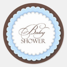 Baby Shower Blue/Brown Sticker