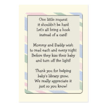 Baby Shower Book Request Insert  Card Business Card Templates