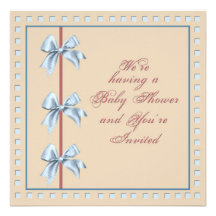 Baby shower bows - Boy or Girl Baby Invitations