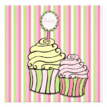 Baby Shower Cupcake Parlour Striped Invitation