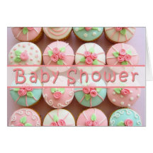 Baby Shower - Cupcakes with Pastel Designs Greeting Card