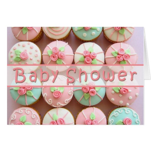 Baby Shower - Cupcakes with Pastel Designs Greeting Card