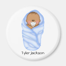 Baby Shower Favours African American Boys Refrigerator Magnet
