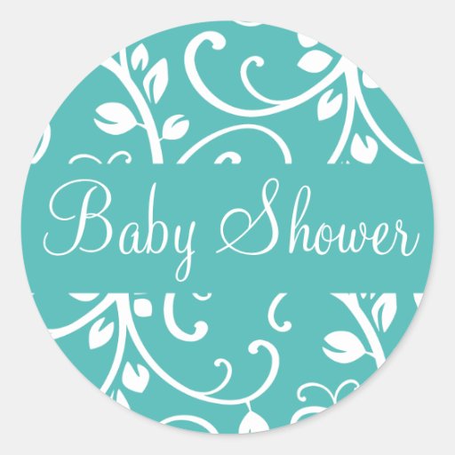 Baby Shower Floral Vine Envelope Sticker Seal