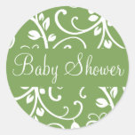 Baby Shower Floral Vine Envelope Sticker Seal