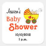 Baby shower for twin baby boy and girl stickers