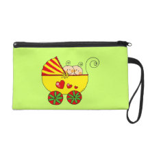 Baby shower for twin baby boy and girl wristlet