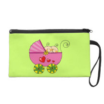 Baby shower for twin baby girls wristlet purses