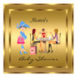 Baby Shower Gold and Gold Frame Invitations