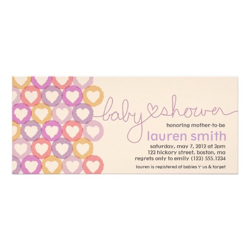 Baby Shower Heart Invitation Girl