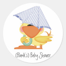 Baby Shower Invitation-Blue Duck/Quackup Stickers