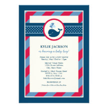 Baby Shower Invitation | Preppy Whale Pattern