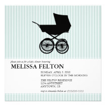 Baby Shower Invitation with Baby Buggy invitations