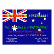 Baby Shower Invitation with Flag of Australia