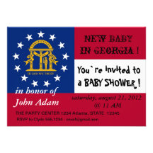 Baby Shower Invitation with Flag of Georgia