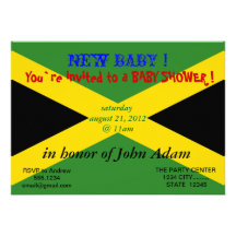 Baby Shower Invitation with Flag of Jamaica