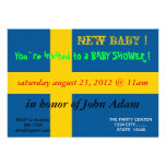 Baby Shower Invitation with Flag of Sweden