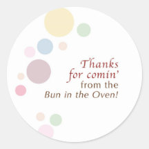 baby shower label round sticker