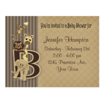 Baby Shower Safari in Browns Post Card