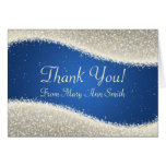 Baby Shower Thank you Dazzling Sparkles Blue Greeting Cards